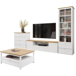Garnero Arredamenti Set Mobili Soggiorno Completo-Set mobili soggiorno completo moderno bianco rovere Relaxio