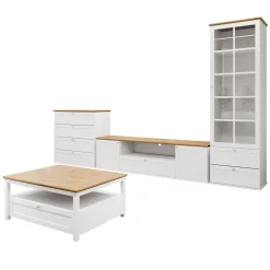 Garnero Arredamenti Set Mobili Soggiorno Completo-Set mobili soggiorno completo moderno bianco rovere Relaxio