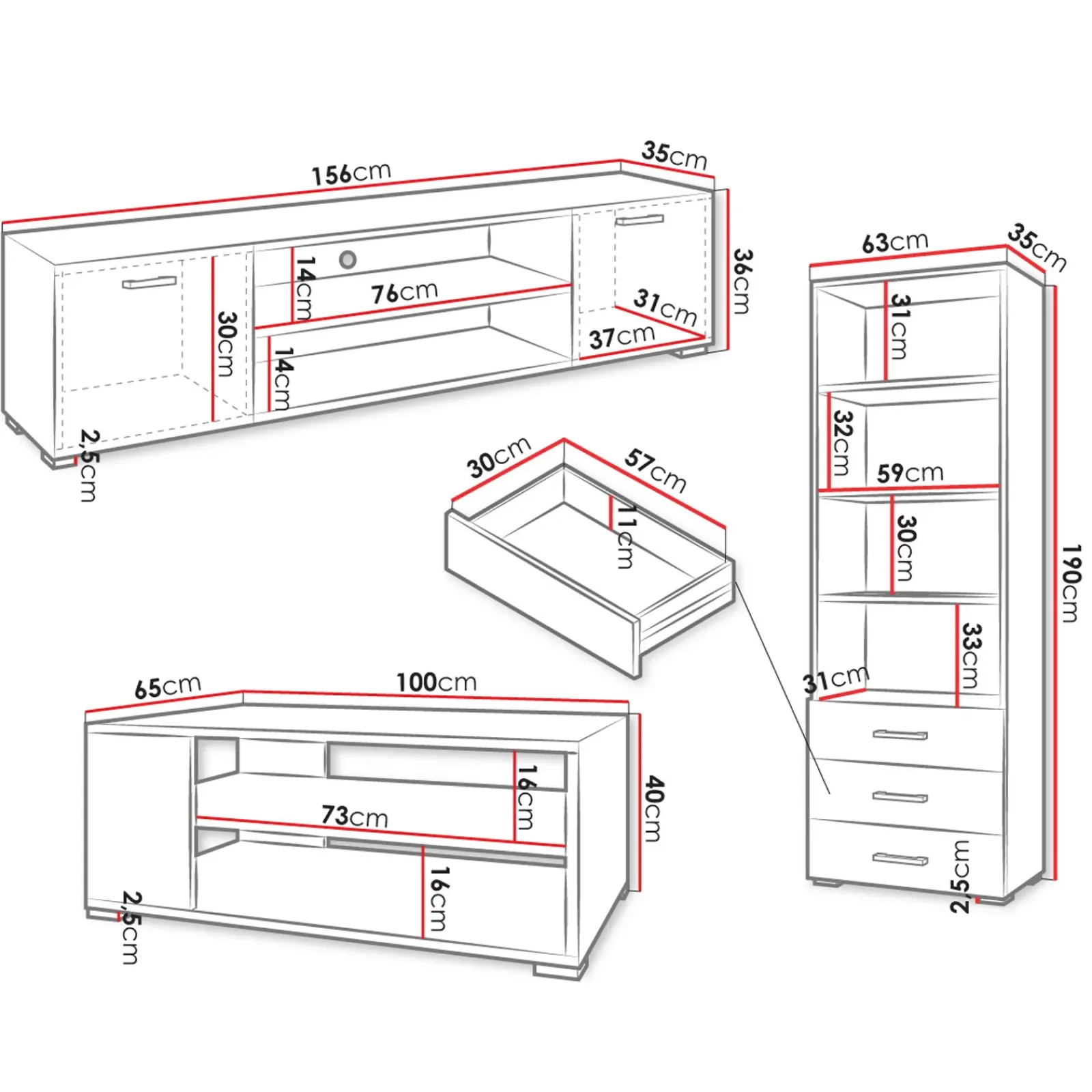 Garnero Arredamenti Set Mobili Soggiorno Completo-Set mobili soggiorno completo design moderno bianco Pastello 2