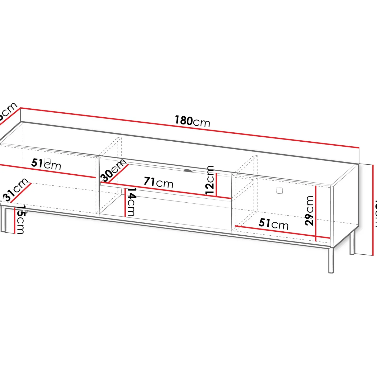 Garnero Arredamenti Set Mobili Soggiorno Completo-Set mobili soggiorno completo con mobile TV e madia Giuggiola Nero Opaco