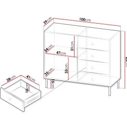 Garnero Arredamenti Set Mobili Soggiorno Completo-Set mobili soggiorno completo con mobile TV e madia Giuggiola Nero Opaco