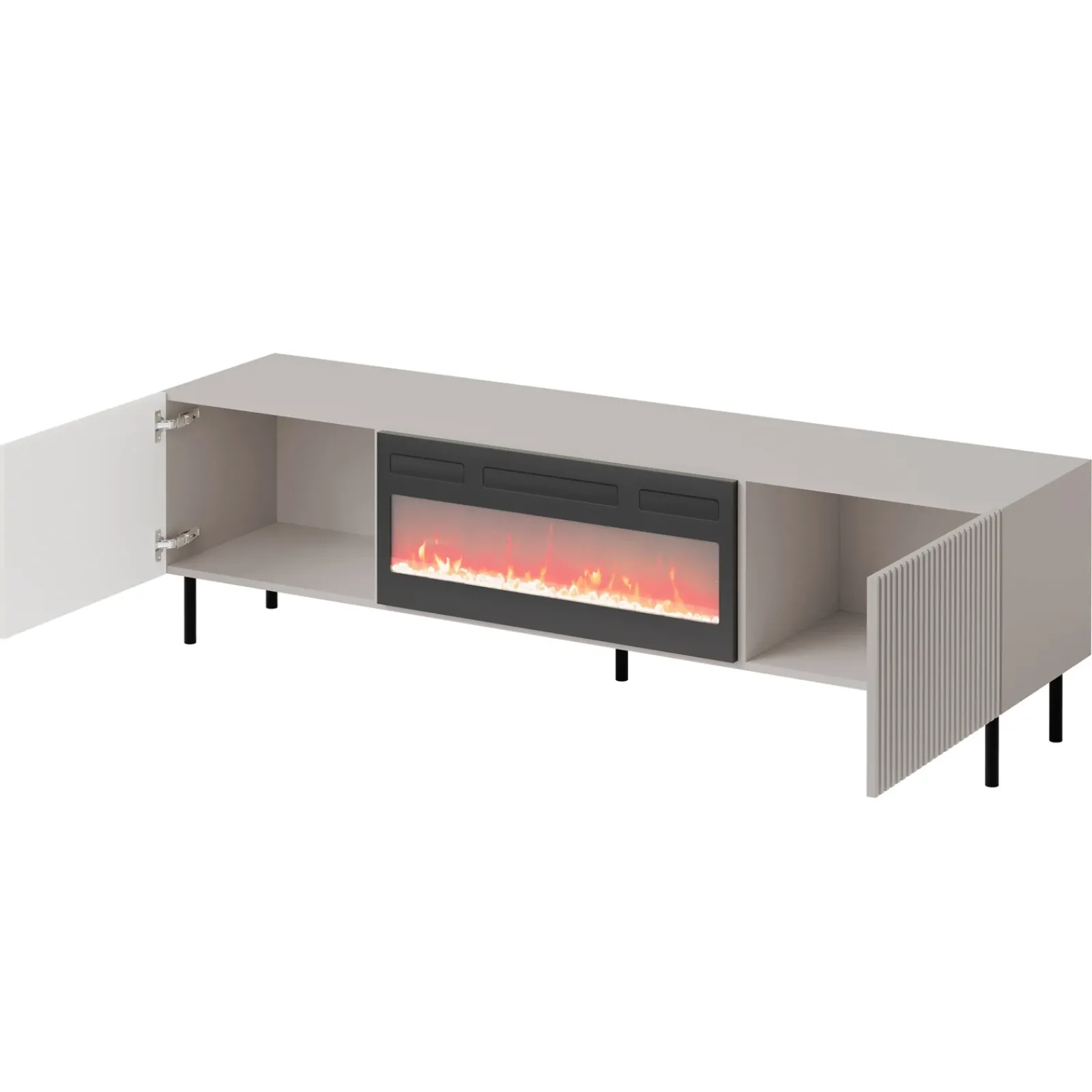 Garnero Arredamenti Set Mobili Soggiorno Completo-Set mobili soggiorno completo con frontali cannettati beige Ziggy 5