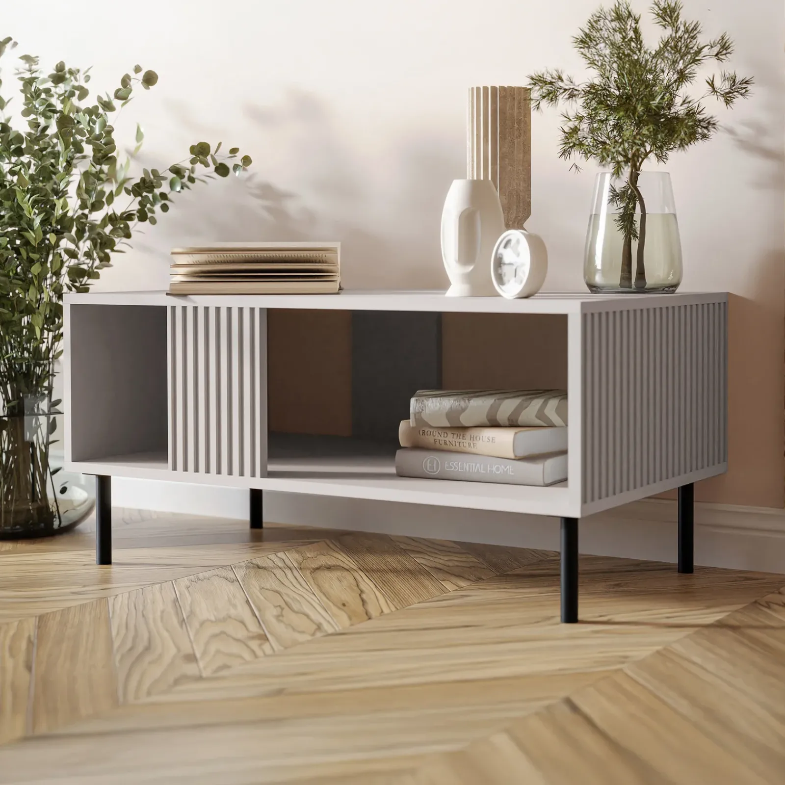 Garnero Arredamenti Set Mobili Soggiorno Completo-Set mobili soggiorno completo con frontali cannettati beige Ziggy 5