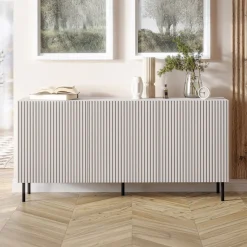 Garnero Arredamenti Set Mobili Soggiorno Completo-Set mobili soggiorno completo con frontali cannettati beige Ziggy 2