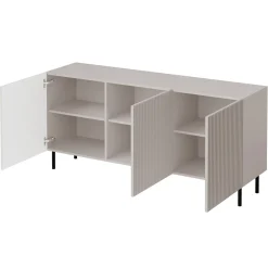 Garnero Arredamenti Set Mobili Soggiorno Completo-Set mobili soggiorno completo con frontali cannettati beige Ziggy 2