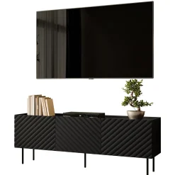 Garnero Arredamenti Set Mobili Soggiorno Completo-Set mobili soggiorno completo nero Daniele Nero Opaco