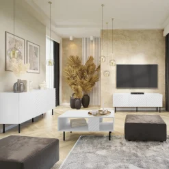 Garnero Arredamenti Set Mobili Soggiorno Completo-Set mobili soggiorno completo bianco Daniele Bianco Opaco