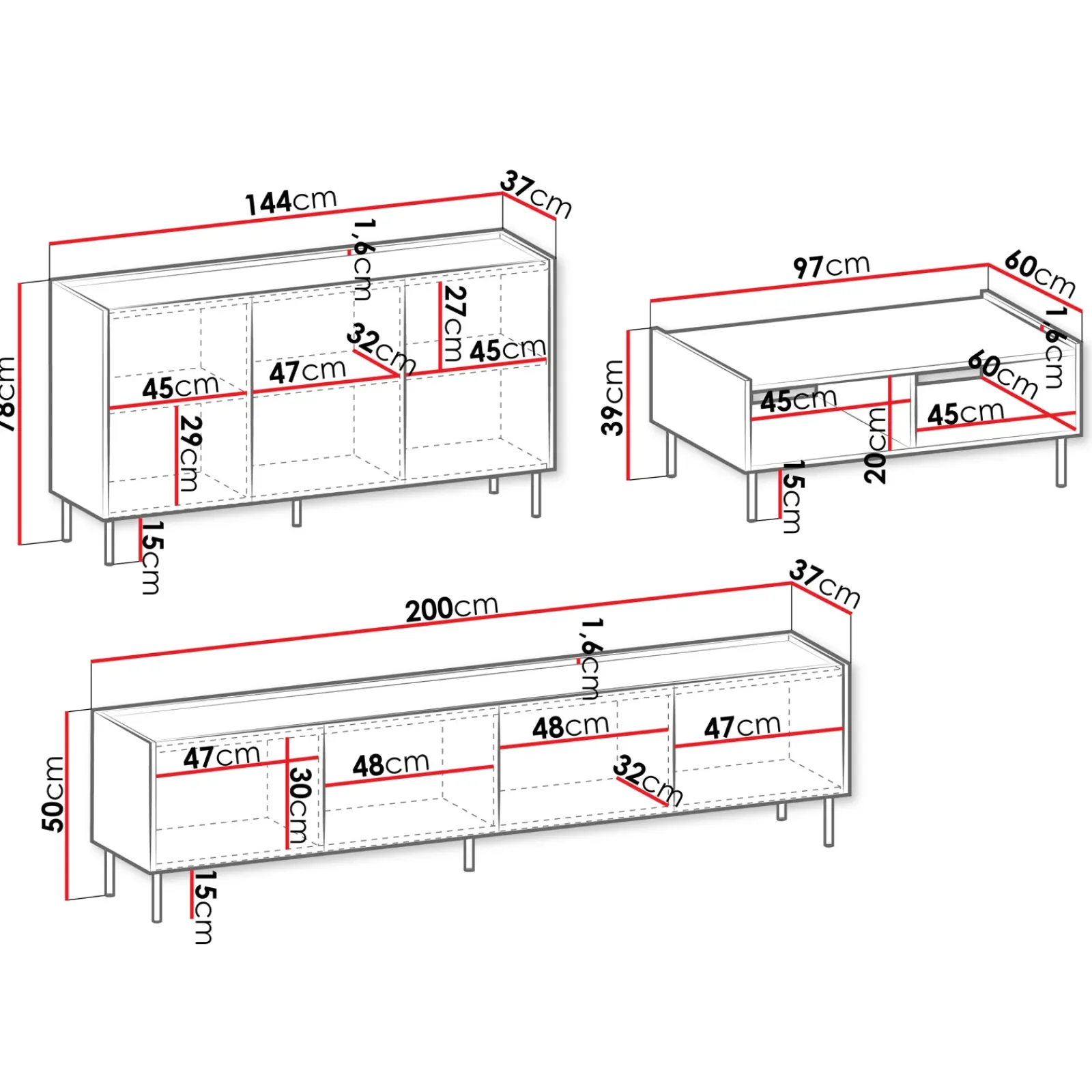 Garnero Arredamenti Set Mobili Soggiorno Completo-Set mobili soggiorno completo ripiano effetto marmo nero noce Caliva