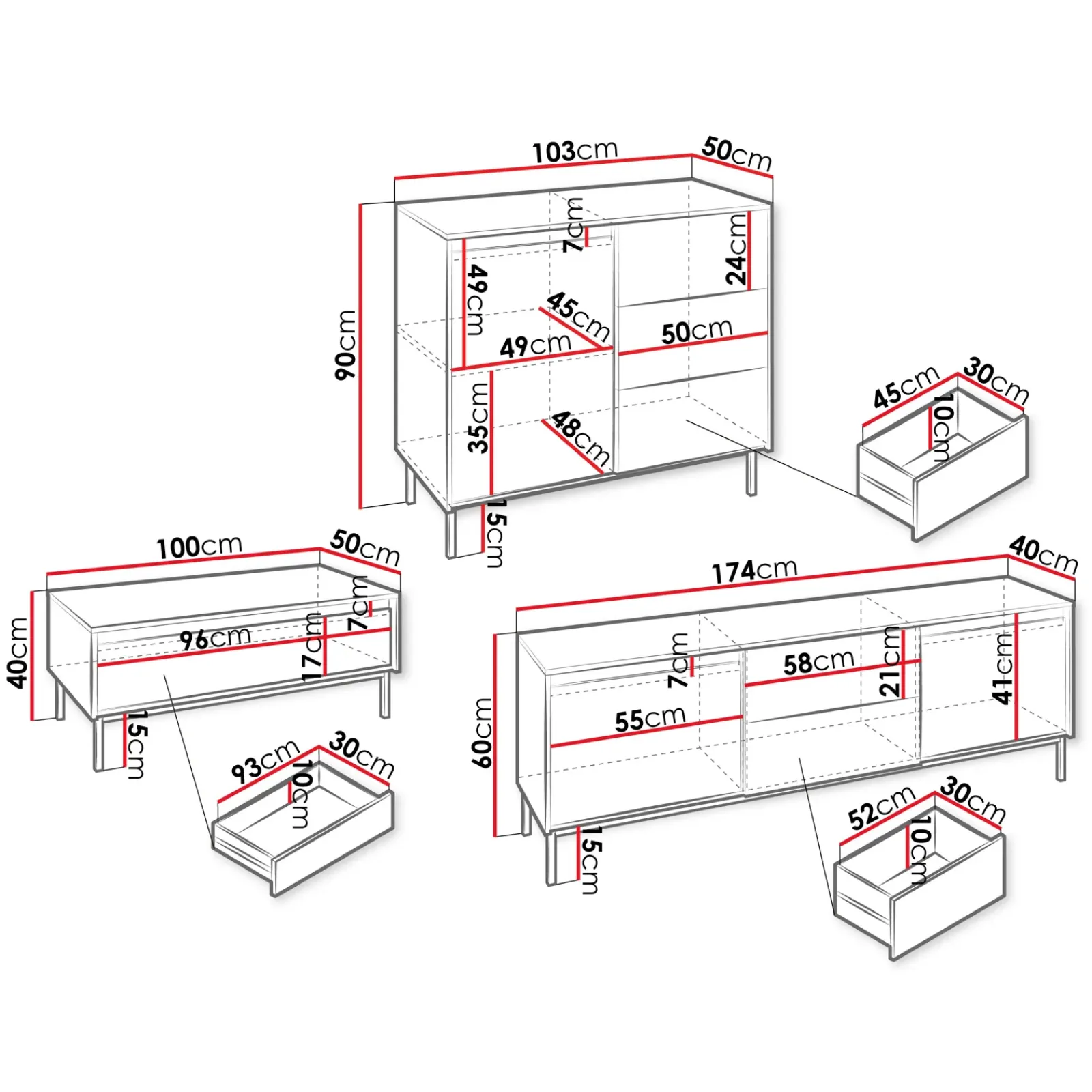 Garnero Arredamenti Set Mobili Soggiorno Completo-Set mobili soggiorno completo design cannettato bianco Strike 2 Bianco Opaco