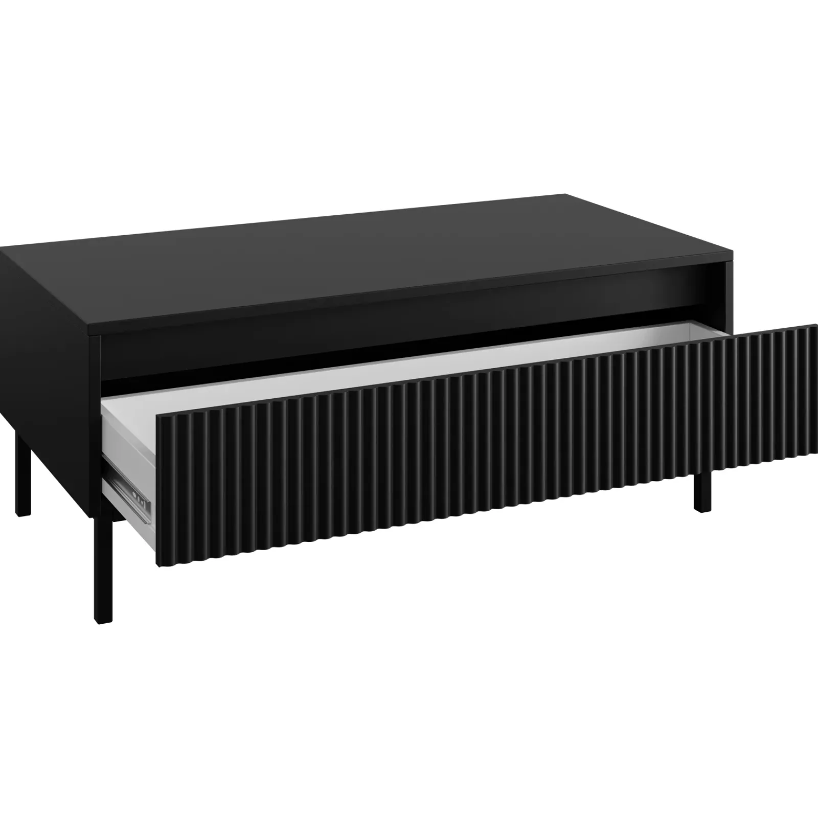 Garnero Arredamenti Set Mobili Soggiorno Completo-Set mobili soggiorno completo design cannettato nero Strike 2 Nero Opaco