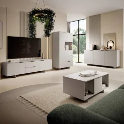 Garnero Arredamenti Set Mobili Soggiorno Completo-Set mobili soggiorno completo grigio Stone 2