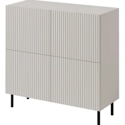 Garnero Arredamenti Set Mobili Soggiorno Completo-Set mobili soggiorno completo con frontali cannettati beige Ziggy 4