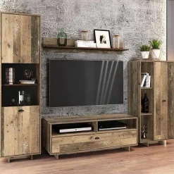 Garnero Arredamenti Set Mobili Soggiorno Completo-Set mobili soggiorno completo industrial legno vecchio antico West Gihome®
