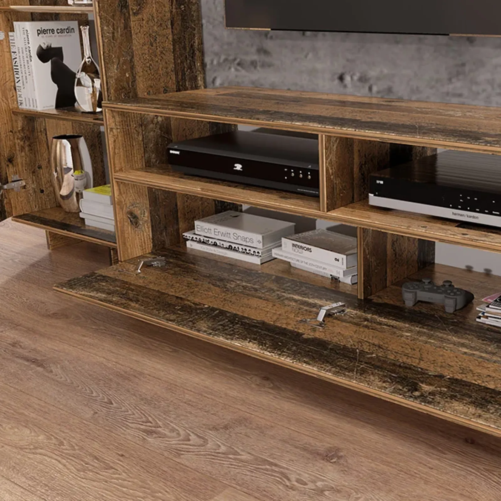 Garnero Arredamenti Set Mobili Soggiorno Completo-Set mobili soggiorno completo industrial legno vecchio antico West Gihome®