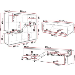 Garnero Arredamenti Set Mobili Soggiorno Completo-Set mobili soggiorno completo rovere antracite Modesta Antracite - Rovere