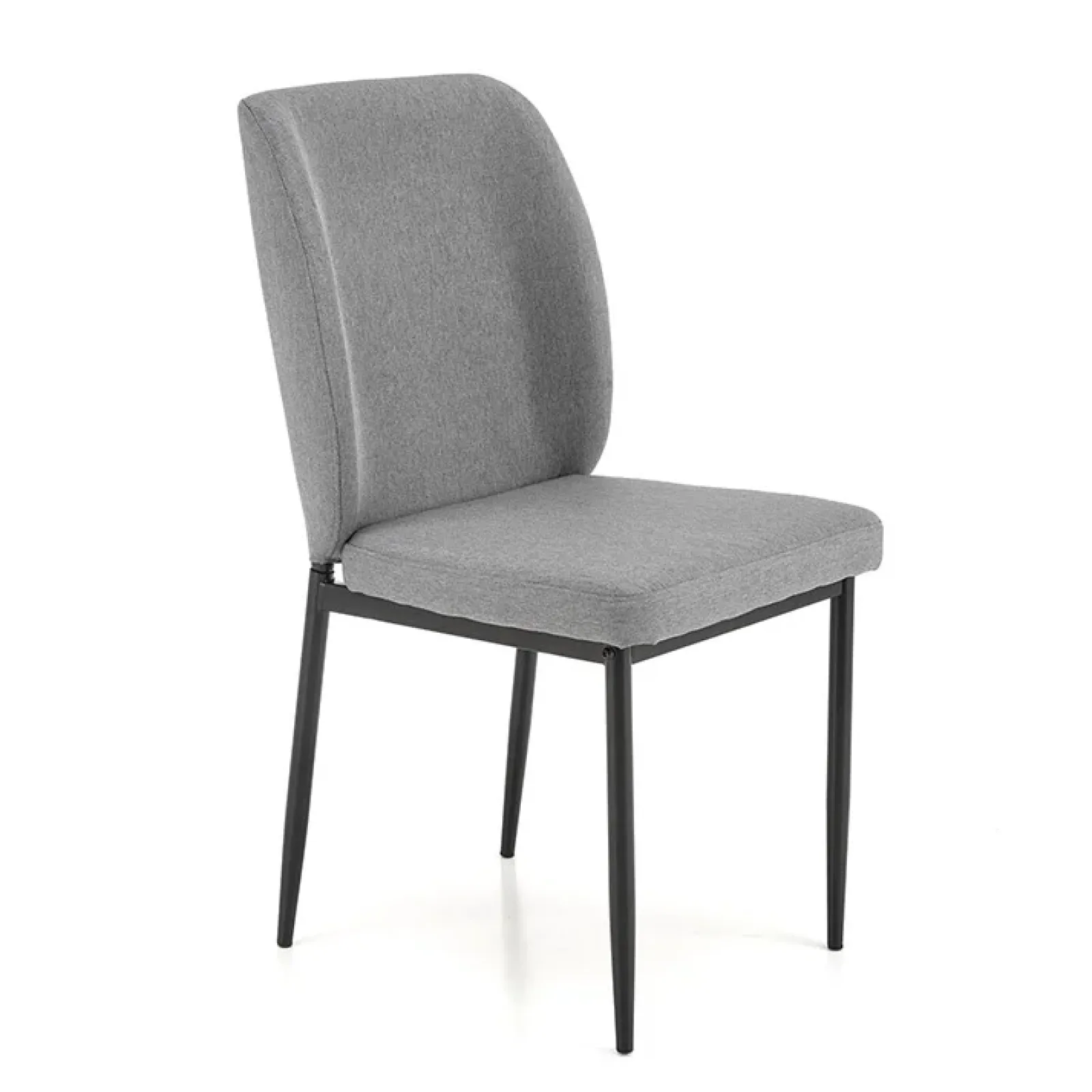 Garnero Arredamenti Set Tavolo Con Sedie|Tavoli Da Pranzo-Set tavolo 110/170cm + 4 sedie imbottite grigio nero Albani