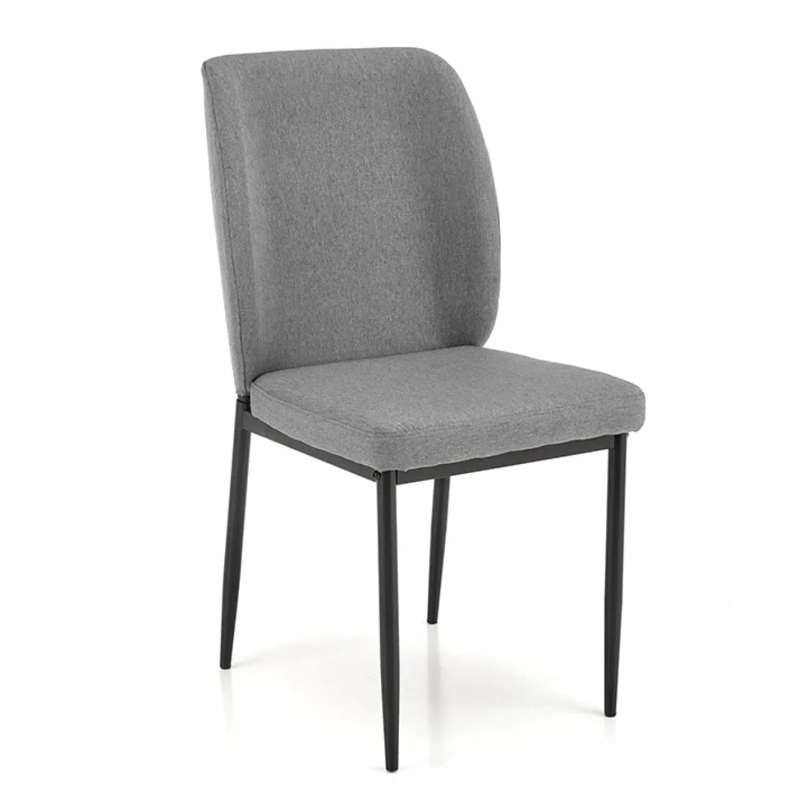 Garnero Arredamenti Set Tavolo Con Sedie|Tavoli Da Pranzo-Set tavolo 110/170cm + 4 sedie imbottite grigio nero Albani