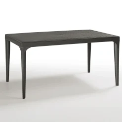 Garnero Arredamenti Set Tavolo E Sedie Da Giardino-Set tavolo da giardino esterno dehors 150x90 cm antracite + 4 sedie giallo senape Coral Antracite - Giallo