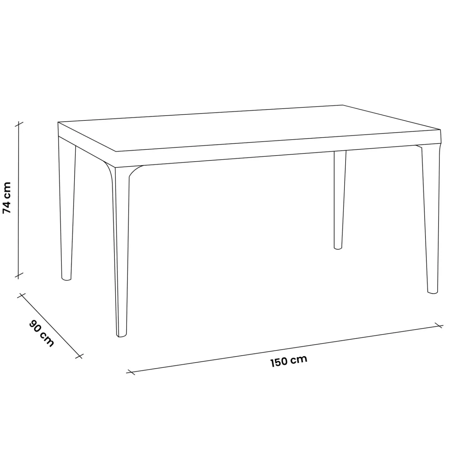 Garnero Arredamenti Set Tavolo E Sedie Da Giardino-Set tavolo da giardino esterno dehors 150x90 cm antracite + 4 sedie rosso mattone Coral Antracite - Rosso