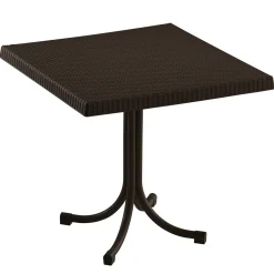 Garnero Arredamenti Set Tavolo E Sedie Da Giardino-Set tavolo 80x80cm + 2 sedie da giardino polipropilene Blossom Marrone