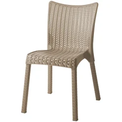 Garnero Arredamenti Set Tavolo E Sedie Da Giardino-Set tavolo 80x80cm + 2 sedie da giardino polipropilene Blossom Tortora