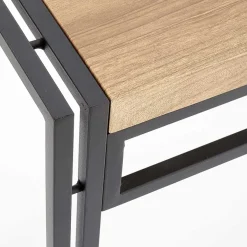 Garnero Arredamenti Set Tavolo Con Sedie|Tavoli Da Pranzo-Set tavolo 140x80cm + 6 sedie moderno acciaio rovere Zamora