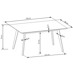 Garnero Arredamenti Set Tavolo Con Sedie|Tavoli Da Pranzo-Set tavolo 120x80cm + 4 sedie moderno rovere cappuccino Arona