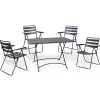 Garnero Arredamenti Salotto Da Giardino-Set tavolo 120x80cm + 4 sedie pieghevoli da giardino antracite Beta