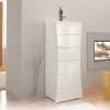 Garnero Arredamenti Comò Cameretta|Comò-Settimino 50x122h cm 6 cassetti moderno bianco lucido Neve