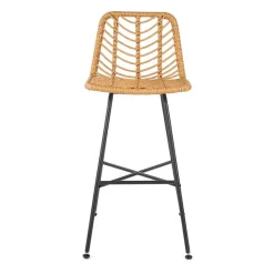 Garnero Arredamenti Sedie Da Giardino|Sgabelli-Sgabello alto 100 cm in rattan metallo nero Fresh