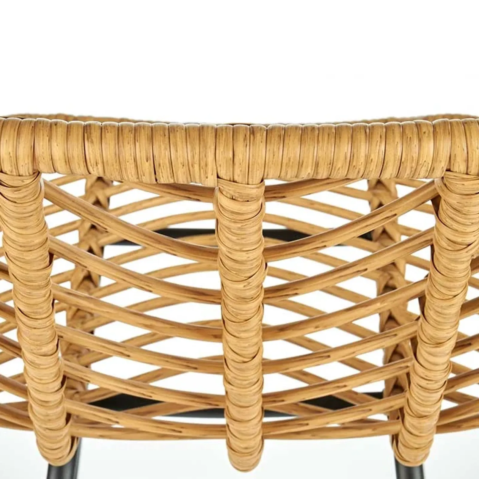 Garnero Arredamenti Sedie Da Giardino|Sgabelli-Sgabello alto 100 cm in rattan metallo nero Fresh