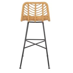 Garnero Arredamenti Sedie Da Giardino|Sgabelli-Sgabello alto 100 cm in rattan metallo nero Fresh