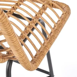 Garnero Arredamenti Sedie Da Giardino|Sgabelli-Sgabello alto 100 cm in rattan metallo nero Fresh