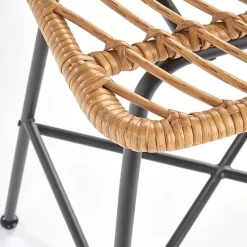 Garnero Arredamenti Sedie Da Giardino|Sgabelli-Sgabello alto 100 cm in rattan metallo nero Fresh