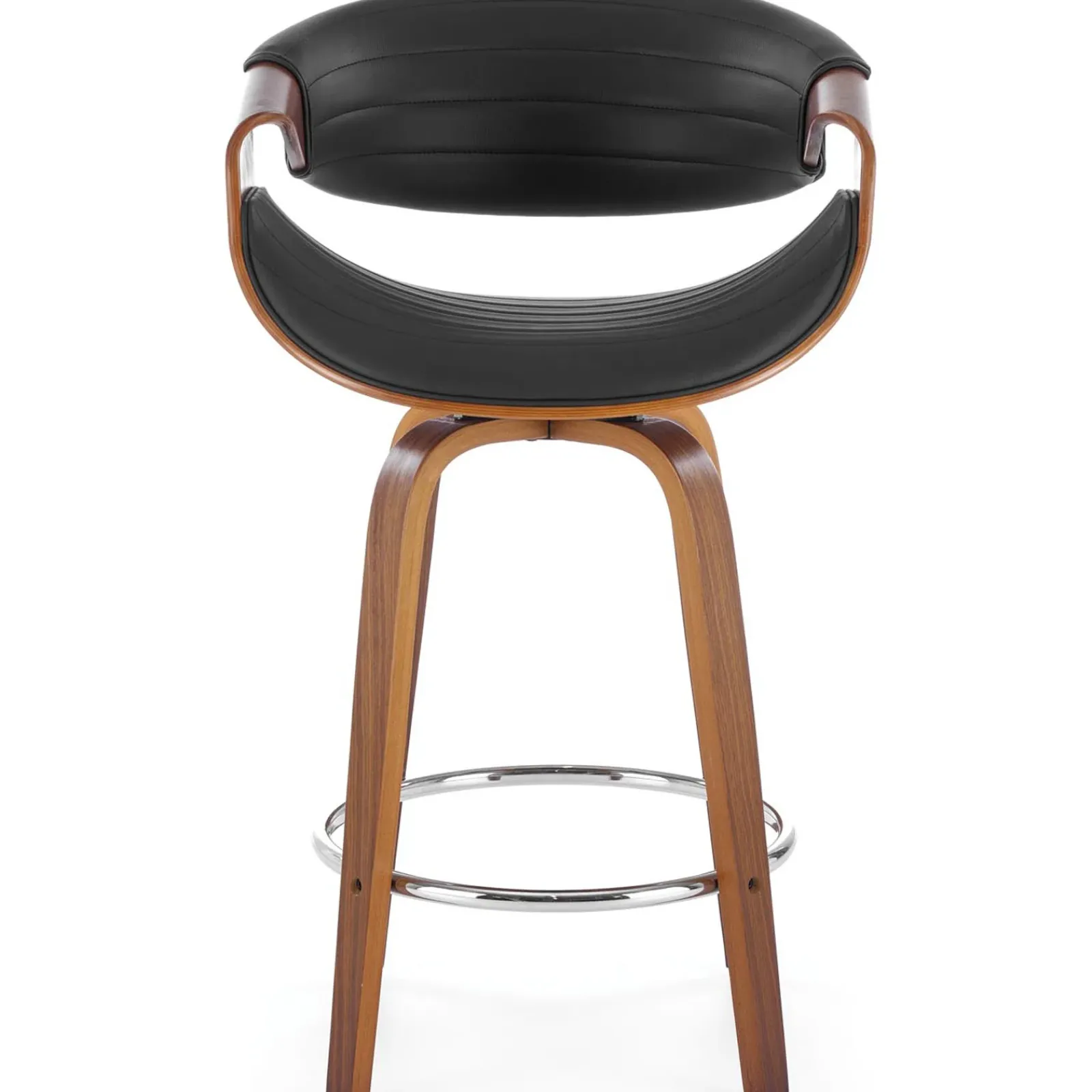 Garnero Arredamenti Sgabelli-Sgabello alto da bar in ecopelle moderno noce nero Ruby Noce - Nero