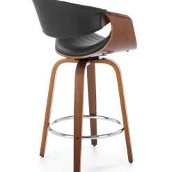 Garnero Arredamenti Sgabelli-Sgabello alto da bar in ecopelle moderno noce nero Ruby Noce - Nero