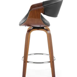 Garnero Arredamenti Sgabelli-Sgabello alto da bar in ecopelle moderno noce nero Ruby Noce - Nero