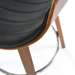 Garnero Arredamenti Sgabelli-Sgabello alto da bar in ecopelle moderno noce nero Ruby Noce - Nero