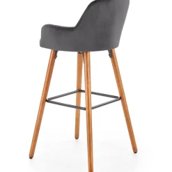 Garnero Arredamenti Sgabelli-Sgabello alto imbottito stile scandinavo in velluto rovere Nate Grigio