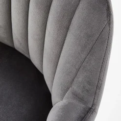 Garnero Arredamenti Sgabelli-Sgabello alto imbottito stile scandinavo in velluto rovere Nate Grigio