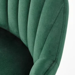 Garnero Arredamenti Sgabelli-Sgabello alto imbottito stile scandinavo in velluto scuro rovere Nate Verde