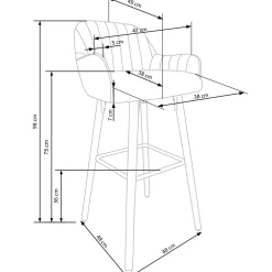 Garnero Arredamenti Sgabelli-Sgabello alto imbottito stile scandinavo in velluto scuro rovere Nate Verde