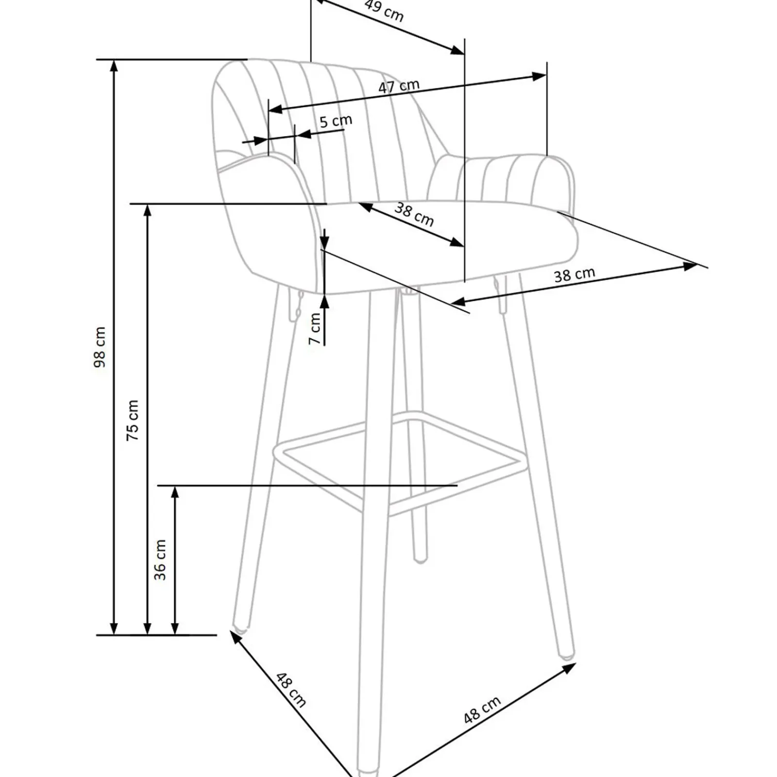 Garnero Arredamenti Sgabelli-Sgabello alto imbottito stile scandinavo in velluto scuro rovere Nate Verde