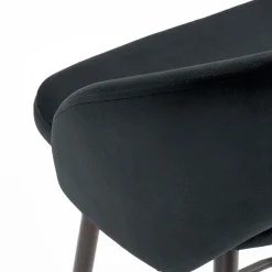 Garnero Arredamenti Sgabelli-Sgabello alto moderno da bar in velluto Fober Nero