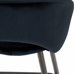 Garnero Arredamenti Sgabelli-Sgabello alto moderno da bar in velluto Fober Nero