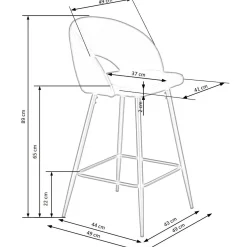 Garnero Arredamenti Sgabelli-Sgabello alto moderno da bar in velluto Fober Nero
