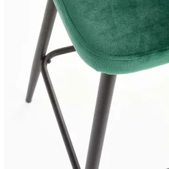 Garnero Arredamenti Sgabelli-Sgabello alto moderno da bar in velluto nero Fober Verde