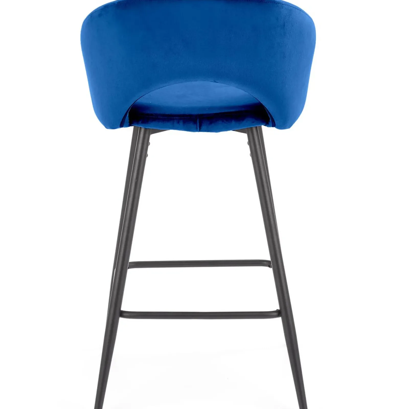 Garnero Arredamenti Sgabelli-Sgabello alto moderno da bar in velluto nero Fober Blu