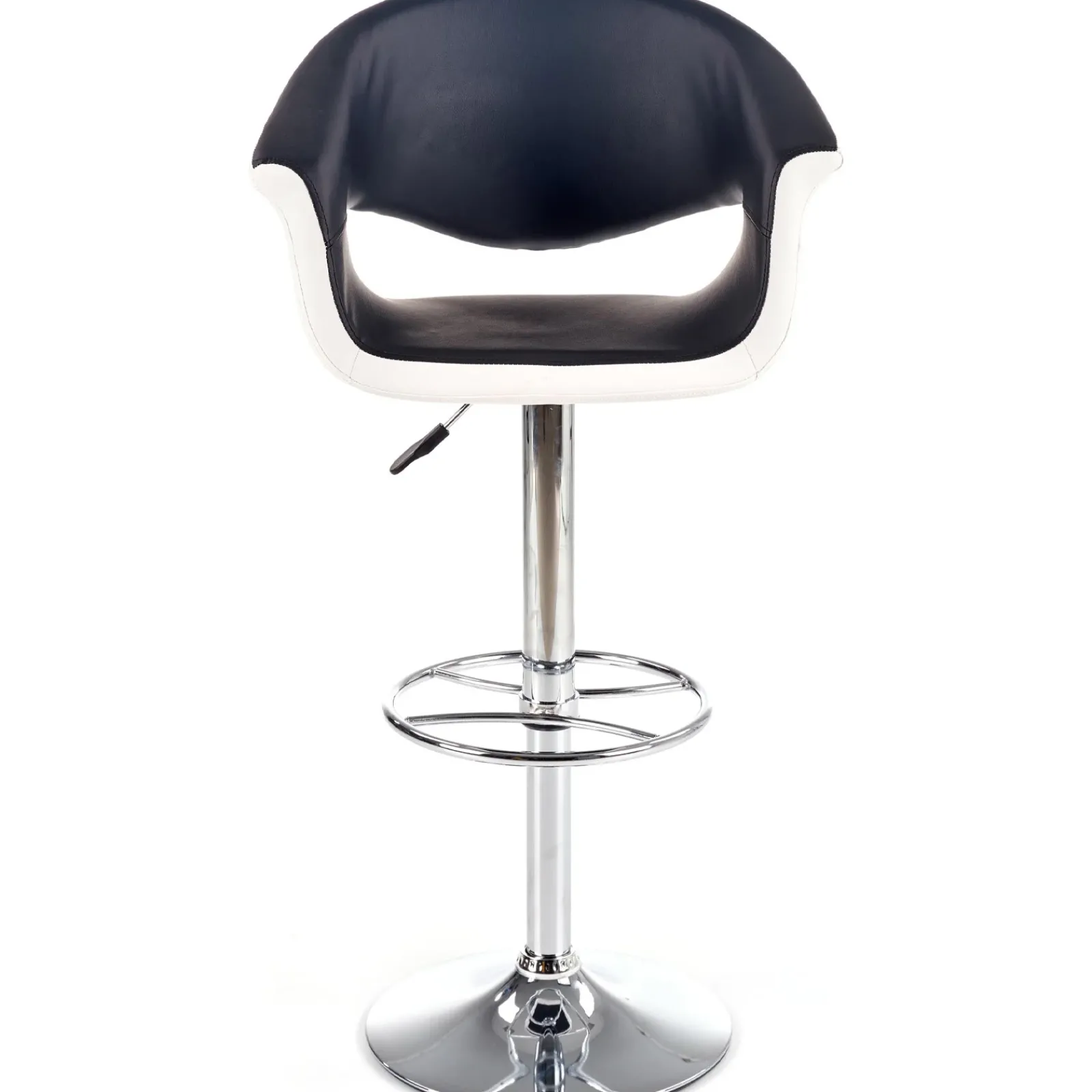 Garnero Arredamenti Sgabelli-Sgabello alto regolabile moderno in ecopelle nero bianco Daisy