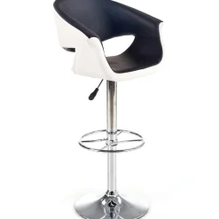 Garnero Arredamenti Sgabelli-Sgabello alto regolabile moderno in ecopelle nero bianco Daisy